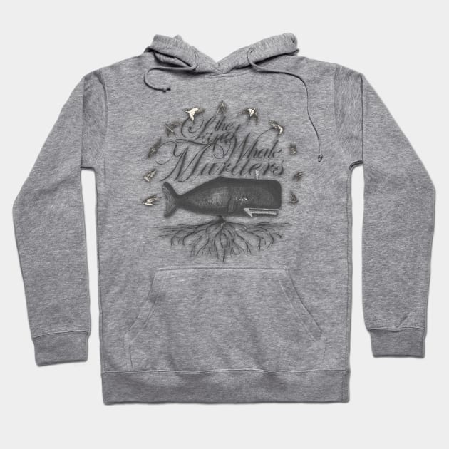 Land Whale Murders black and white Hoodie by Roi Gold Productions Store